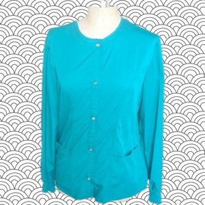 Cherokee Scrub Jacket Teal Sz Small